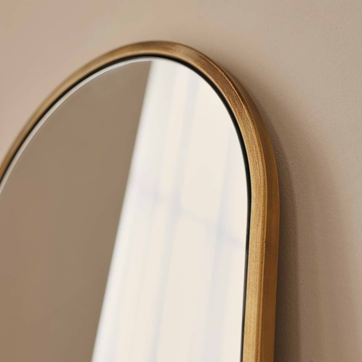Liberty - Gold Arched Metal Wall Mirror 50cm x 30cm