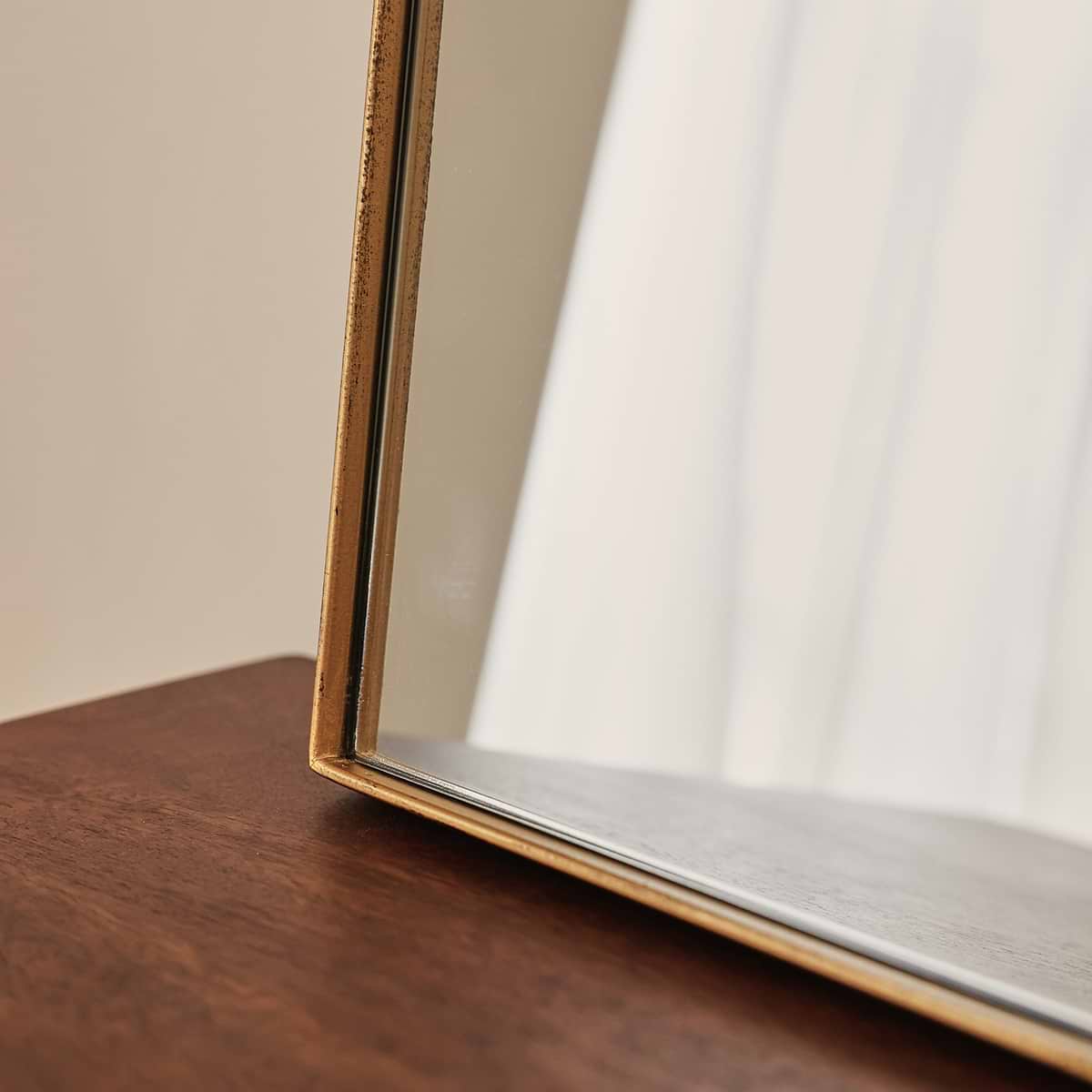 Theo - Gold Rectangular Metal Wall Mirror 40cm x 30cm