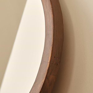Arden - Dark Wood Round Wooden Wall Mirror 40cm x 40cm