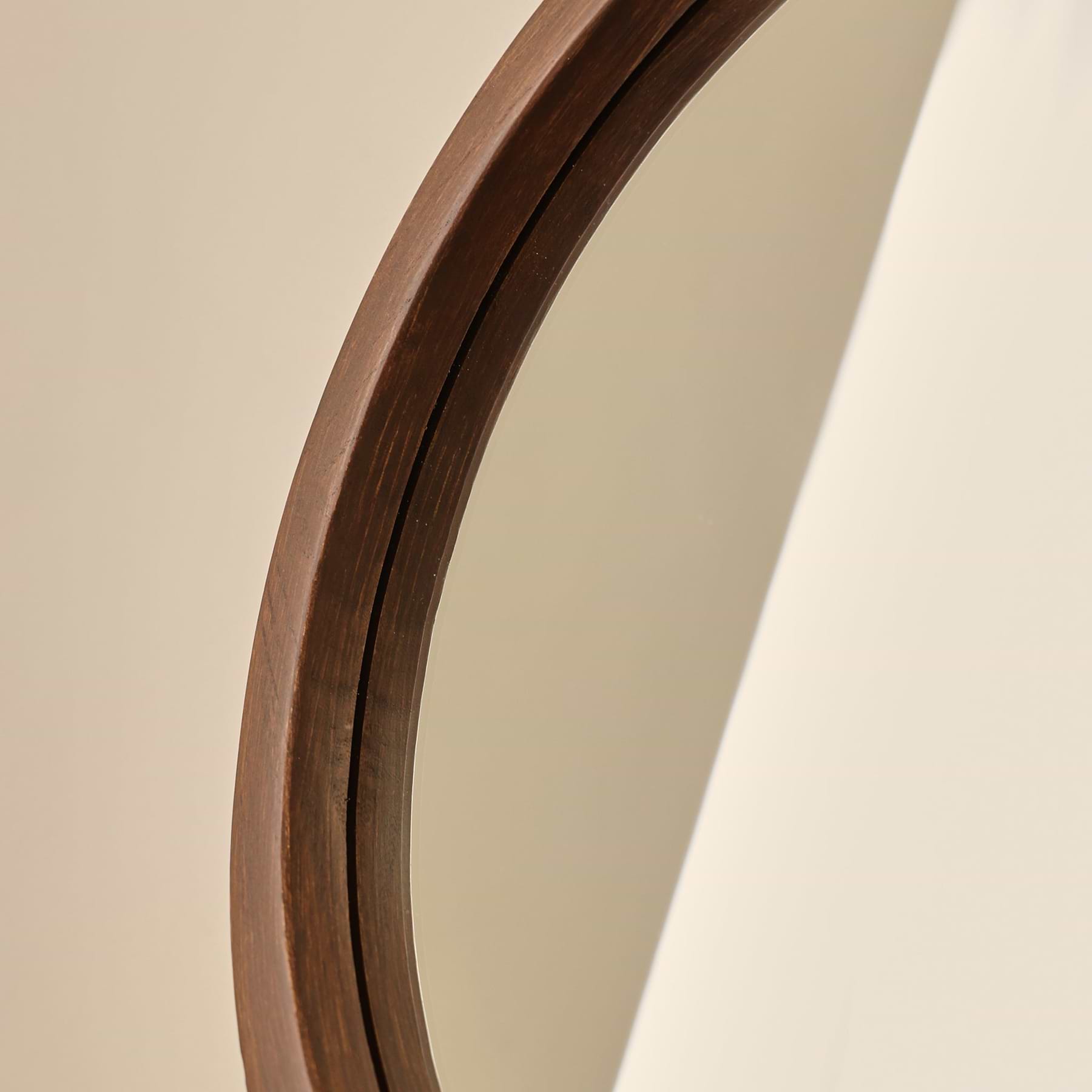 Arden - Dark Wood Round Wooden Wall Mirror 40cm x 40cm