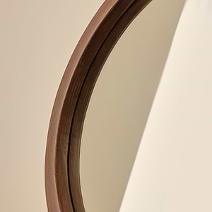 Arden - Dark Wood Round Wooden Wall Mirror 40cm x 40cm