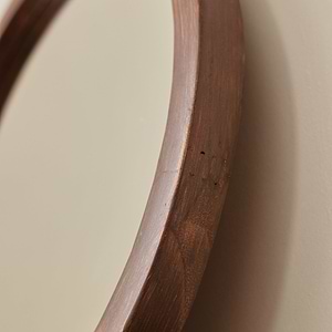 Arden - Dark Wood Round Wooden Wall Mirror 40cm x 40cm