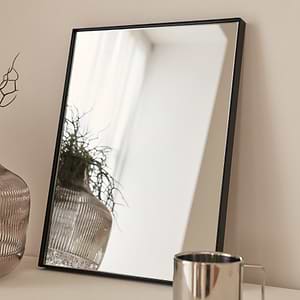 Theo - Black Rectangular Metal Wall Mirror 40cm x 30cm