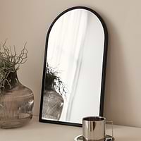 Liberty - Black Arched Metal Wall Mirror 50cm x 30cm