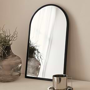 Liberty - Black Arched Metal Wall Mirror 50cm x 30cm