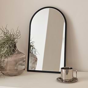 Liberty - Black Arched Metal Wall Mirror 50cm x 30cm