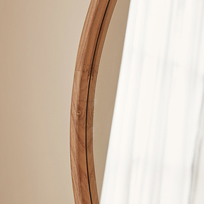Arden - Large Light Wood Round Wooden Wall Mirror 90cm x 90cm