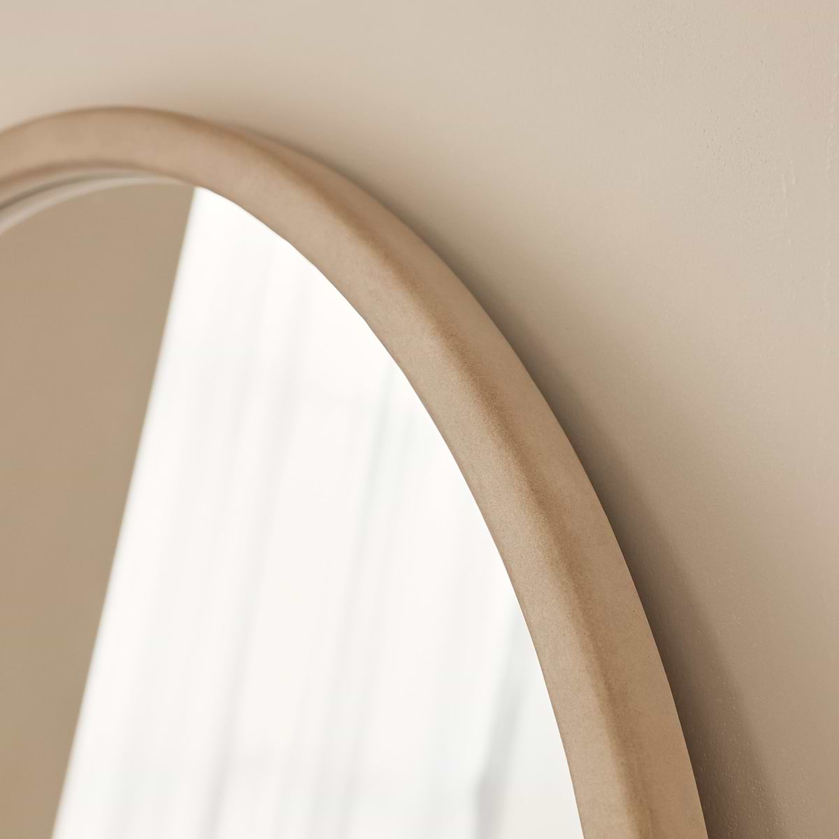 Arden - Concrete Round Wooden Wall Mirror 70cm x 70cm