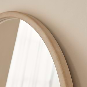 Arden - Concrete Round Wooden Wall Mirror 70cm x 70cm