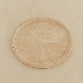 Travara - Cream Travertine Round Decorative Tray
