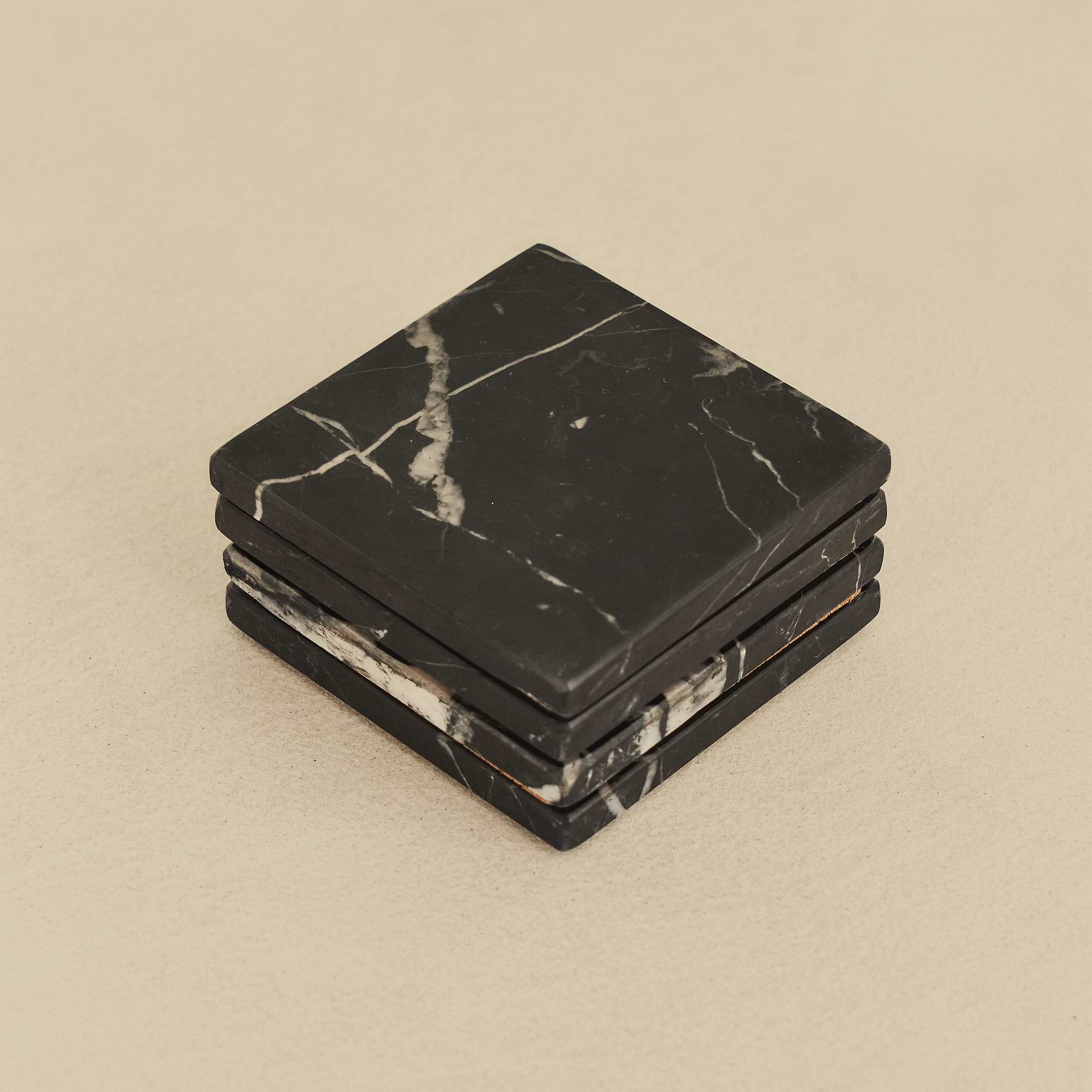 Marbelle - Black Marble Coasters Set of 4 Square
