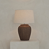 Sicily - Brown Ceramic Drum Shade Table Lamp