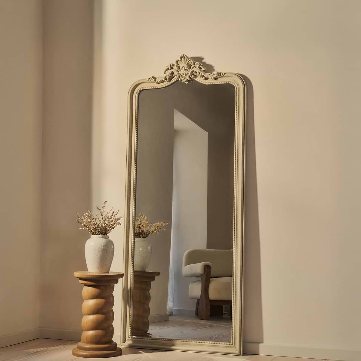 James - Concrete Full Length Arched Mirror 189cm x 80cm