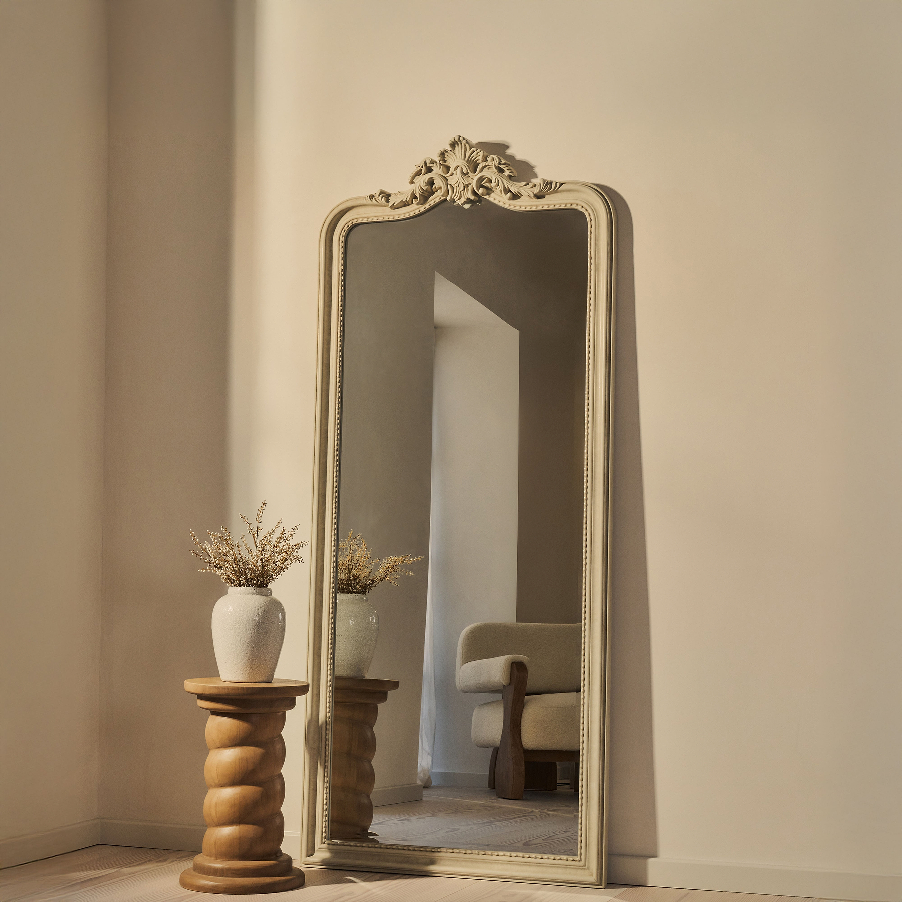 James - Concrete Full Length Arched Mirror 189cm x 80cm
