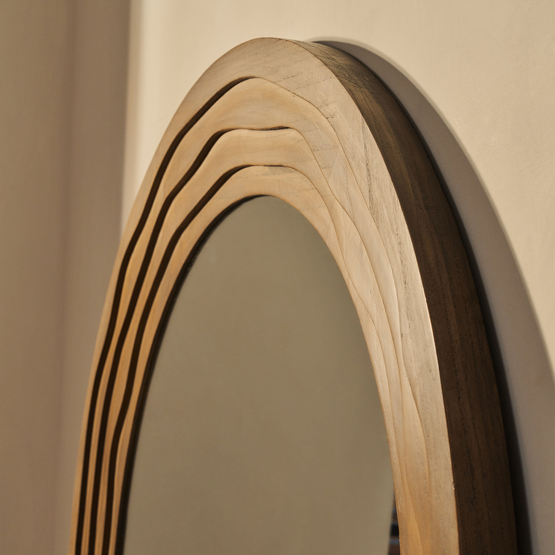 Lucelle - Extra Large Full Length Warm Wood Arched Mirror 180cm x 120cm