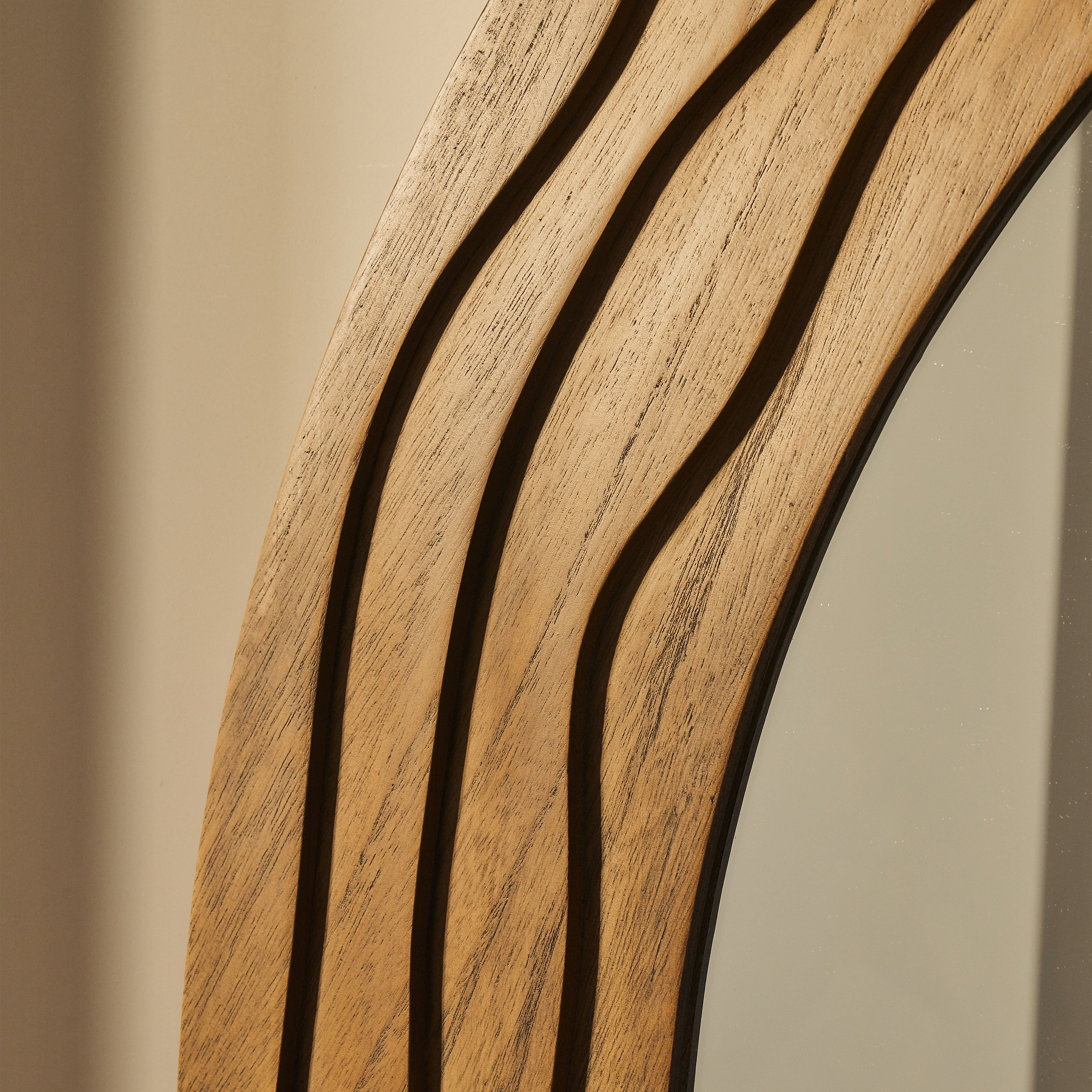 Lucelle - Extra Large Full Length Warm Wood Arched Mirror 180cm x 120cm