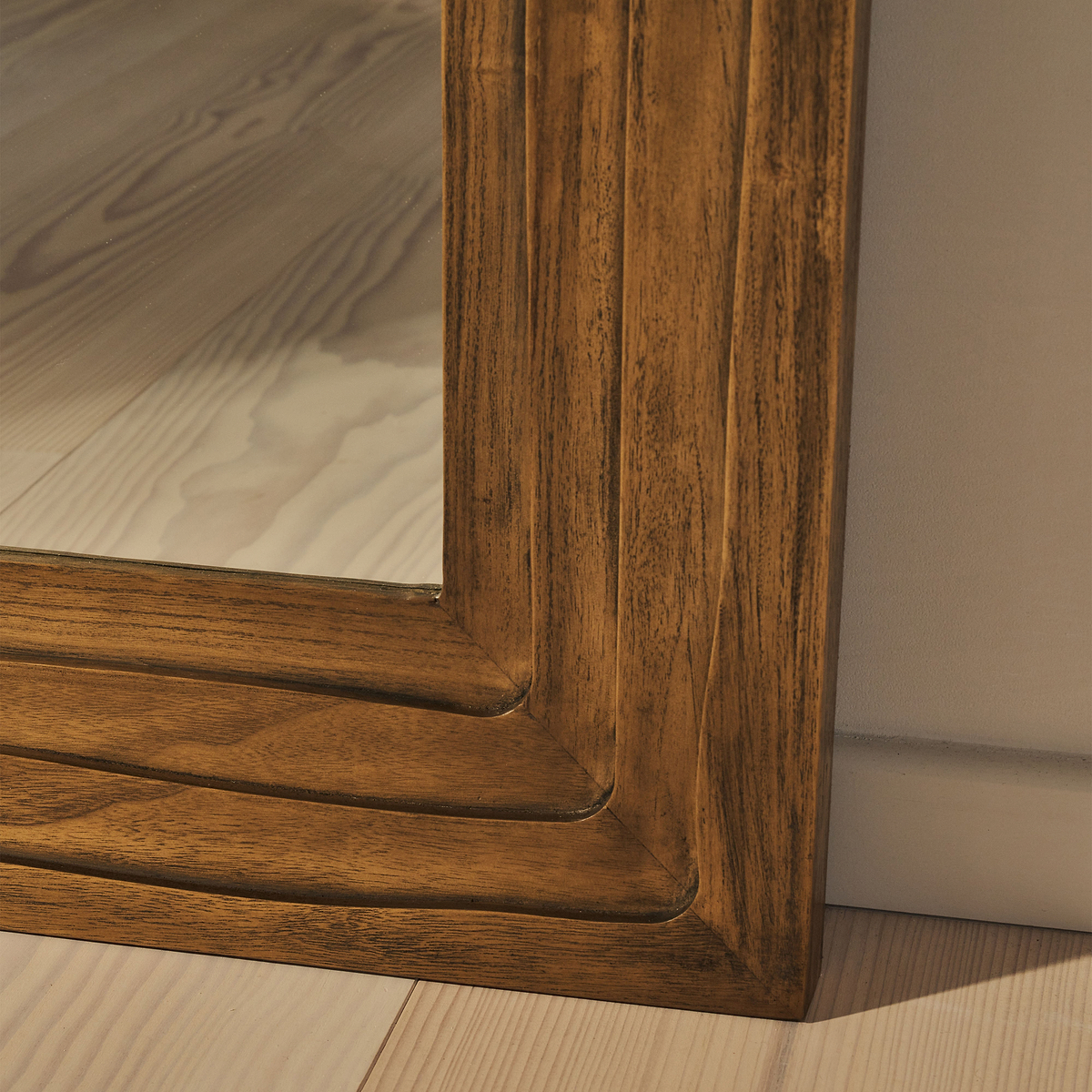 Lucelle - Extra Large Full Length Warm Wood Arched Mirror 180cm x 120cm