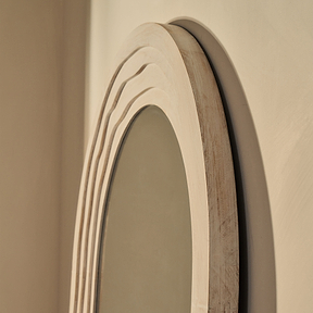 Lucelle - Extra Large Full Length White Washed Wood Arched Mirror 200cm x 100cm