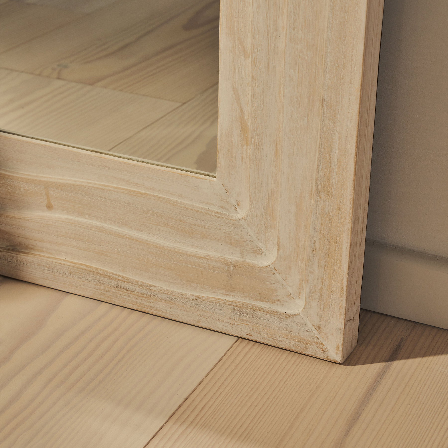 Lucelle - Extra Large Full Length White Washed Wood Arched Mirror 200cm x 100cm