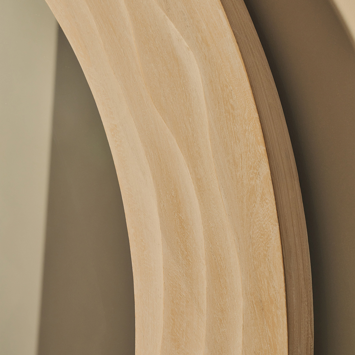 Lucelle - Extra Large Full Length White Washed Wood Arched Mirror 180cm x 120cm