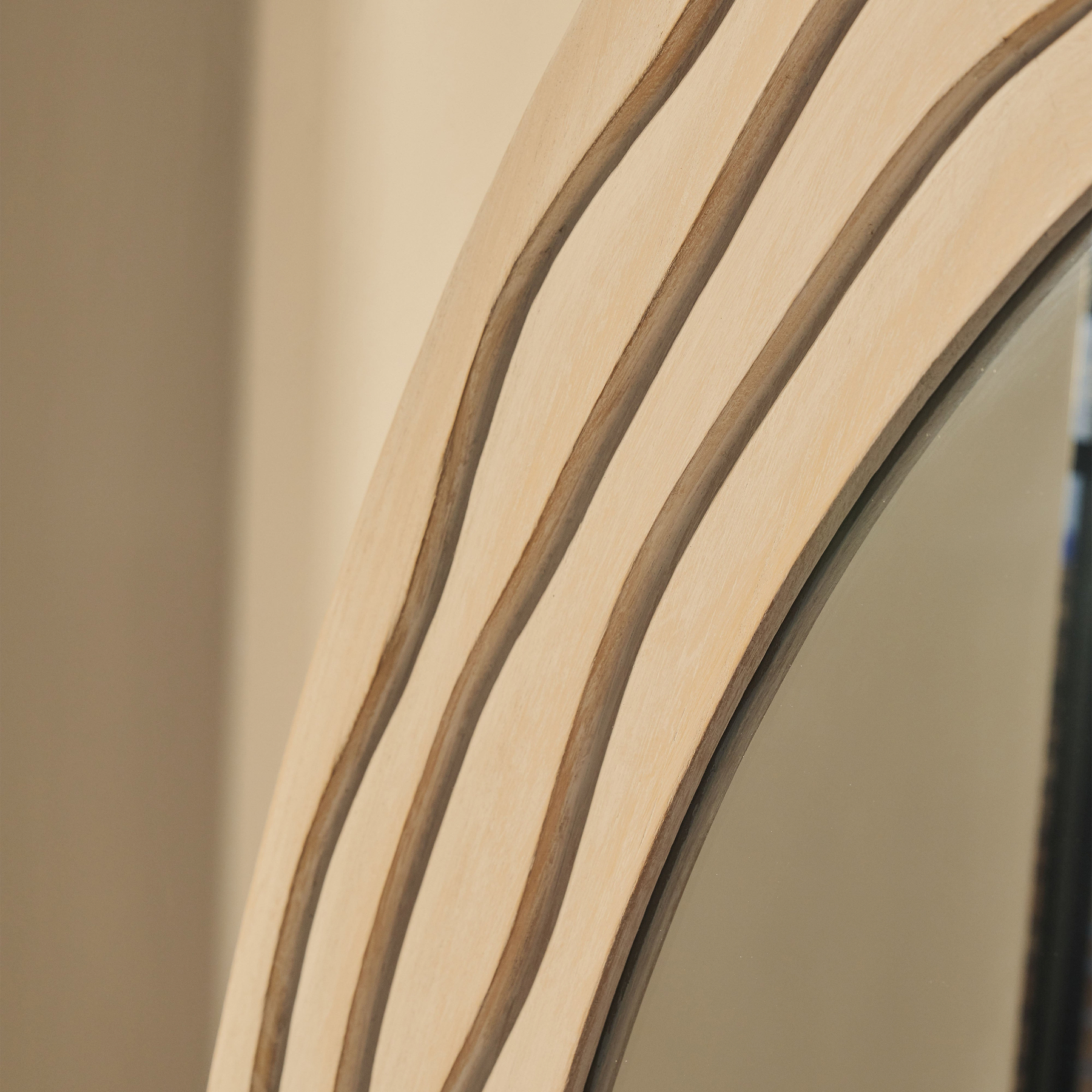 Lucelle - Extra Large Full Length White Washed Wood Arched Mirror 180cm x 120cm