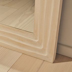 Lucelle - Extra Large Full Length White Washed Wood Arched Mirror 180cm x 120cm