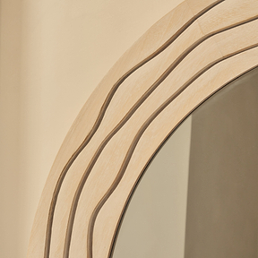 Lucelle - Extra Large Full Length White Washed Wood Arched Mirror 180cm x 120cm
