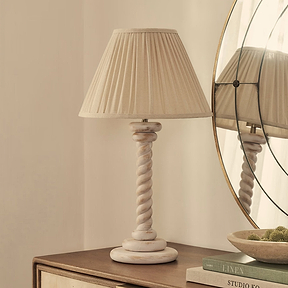 Cordelia - White Washed Wood Pleated Shade Table Lamp