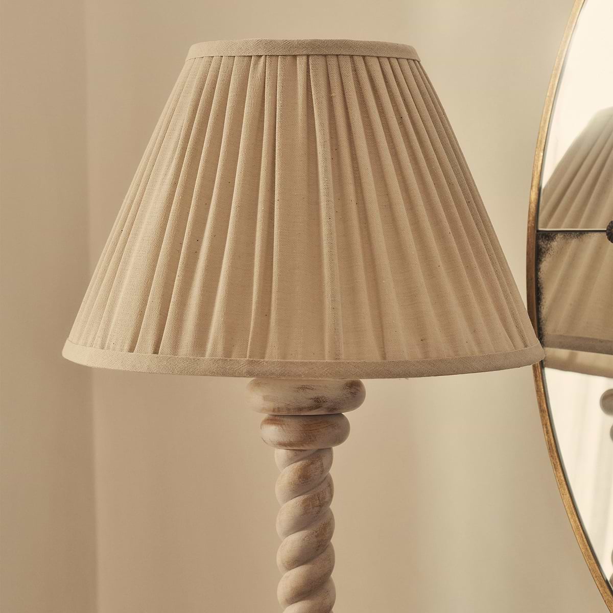 Cordelia - White Washed Wood Pleated Shade Table Lamp