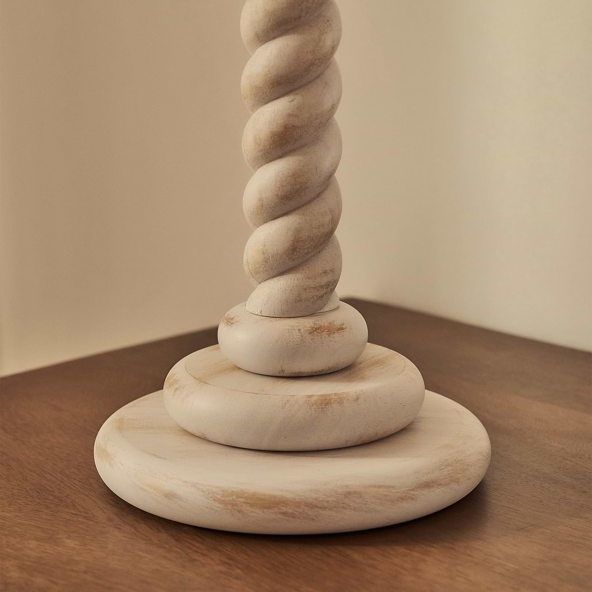 Cordelia - White Washed Wood Pleated Shade Table Lamp