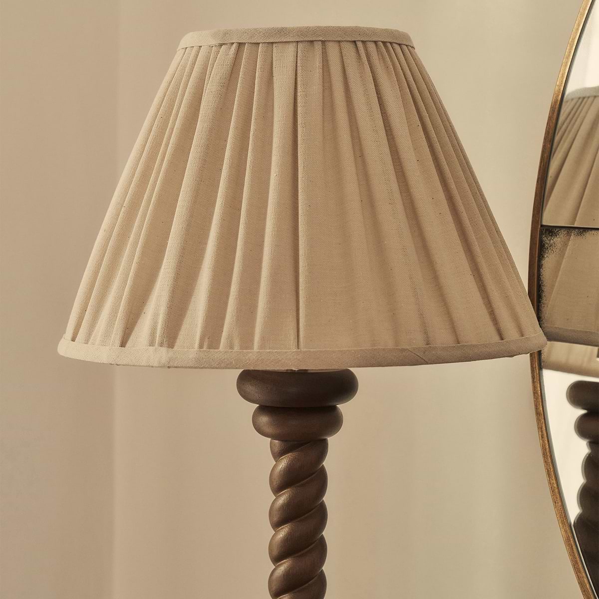 Cordelia - Dark Wood Pleated Shade Table Lamp