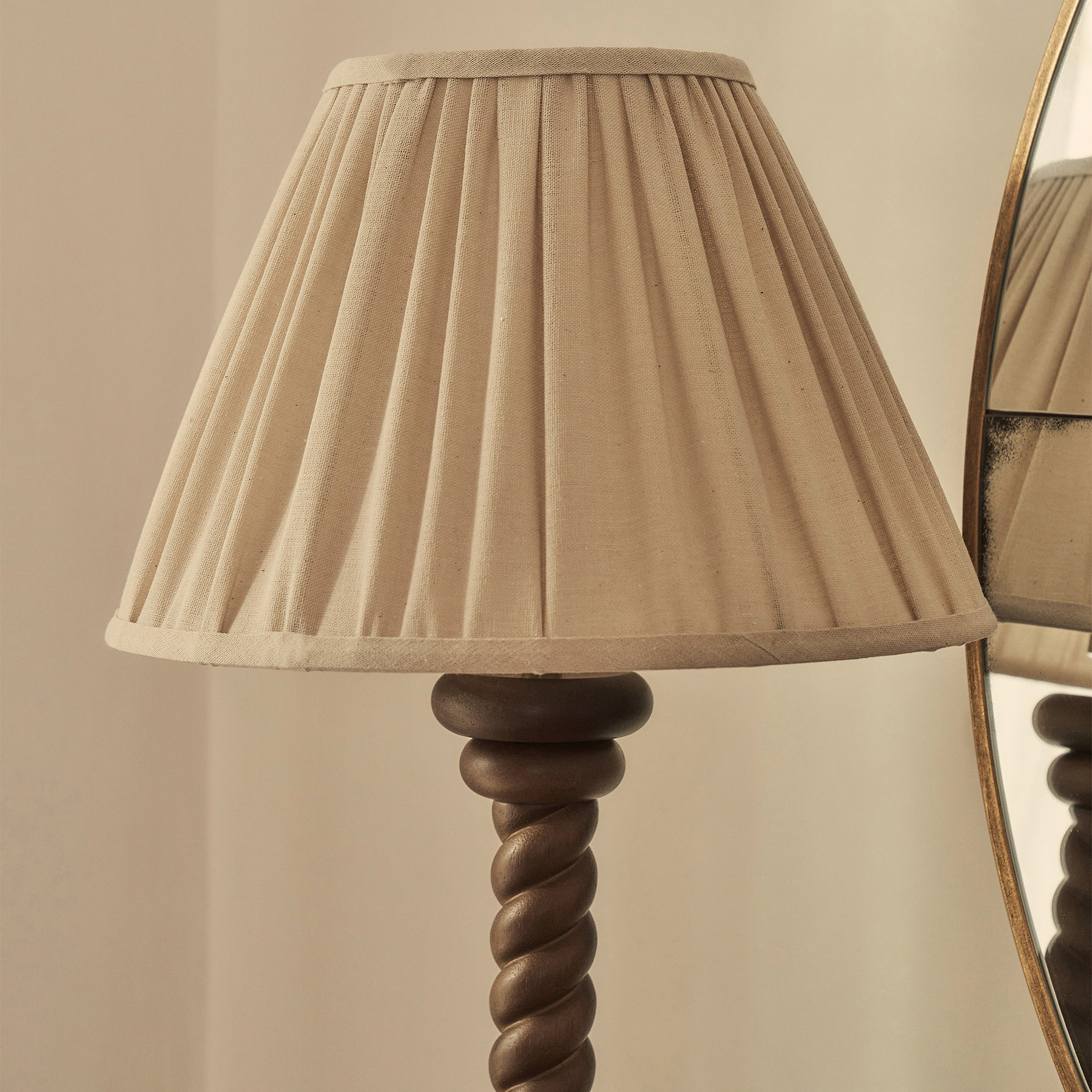 Cordelia - Dark Wood Pleated Shade Table Lamp