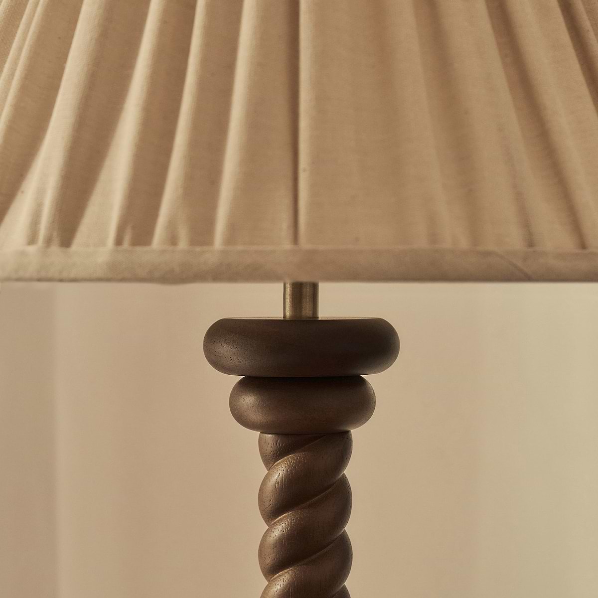 Cordelia - Dark Wood Pleated Shade Table Lamp