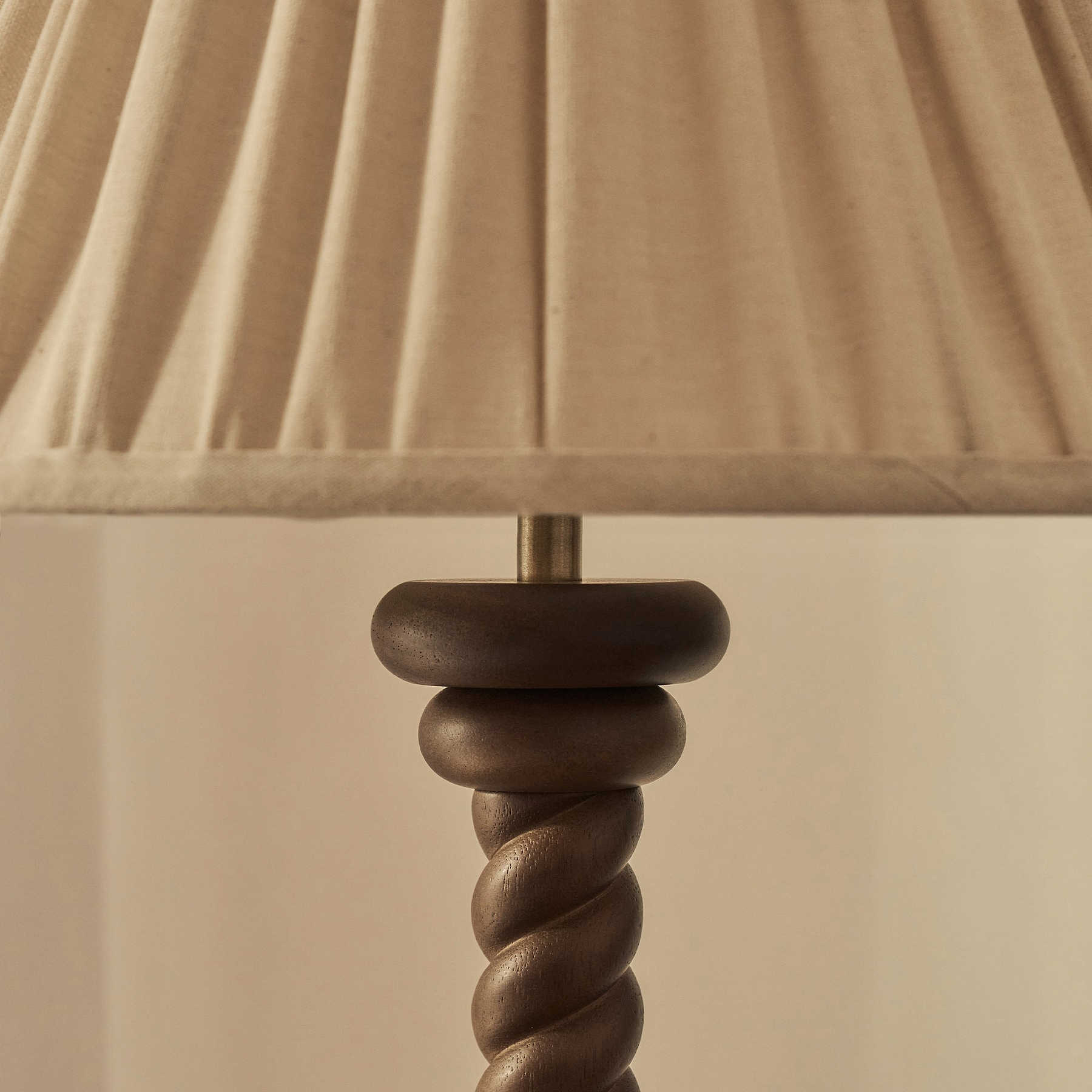 Cordelia - Dark Wood Pleated Shade Table Lamp
