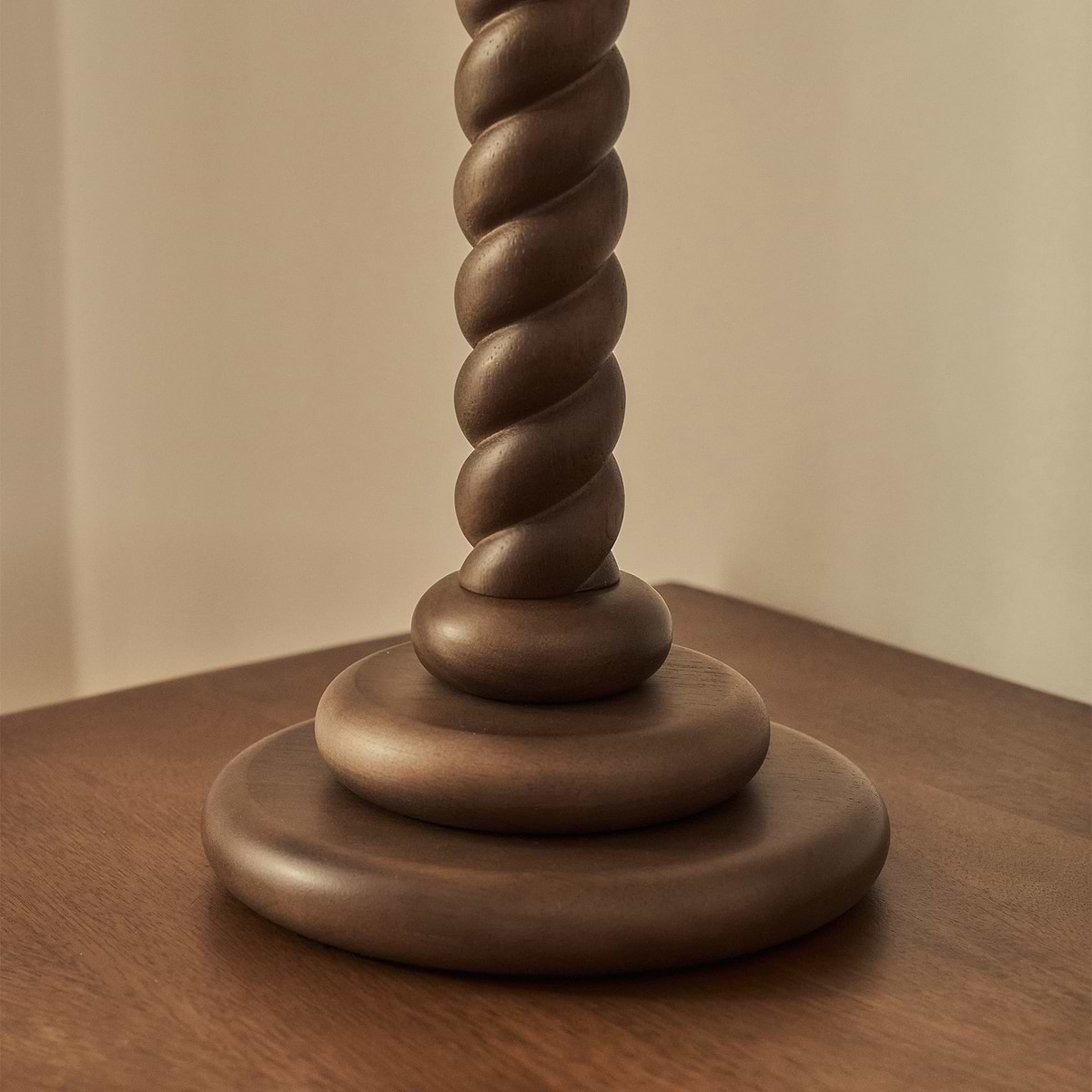 Cordelia - Dark Wood Pleated Shade Table Lamp