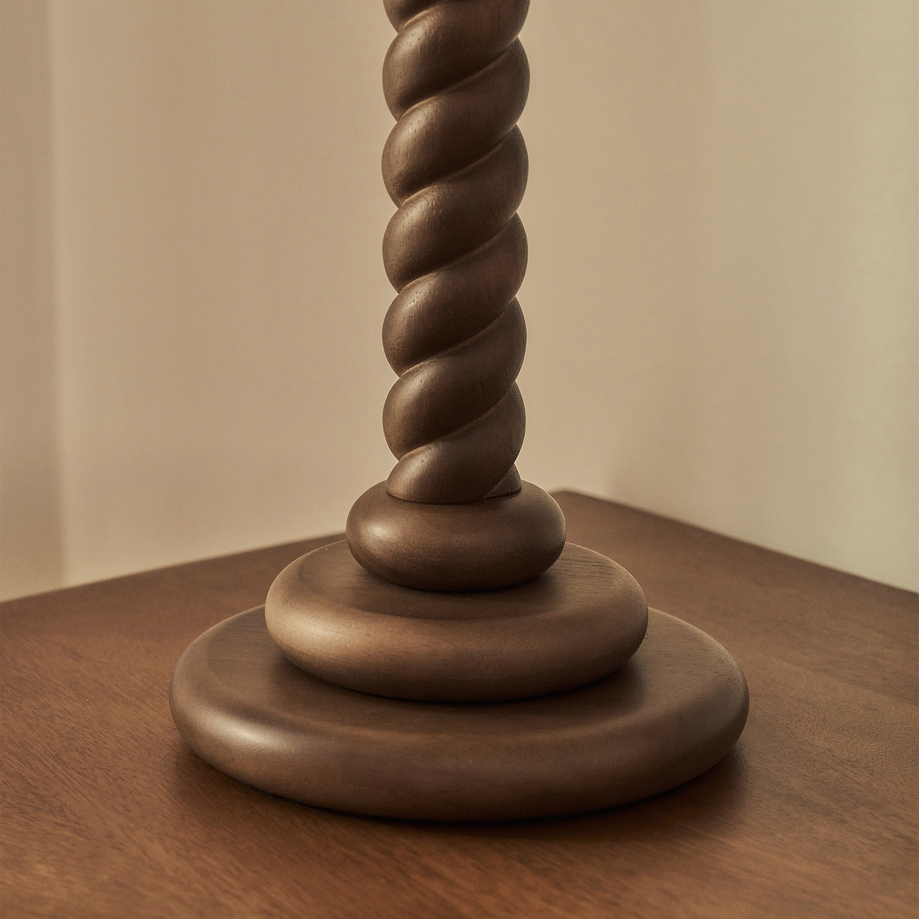 Cordelia - Dark Wood Pleated Shade Table Lamp