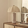 Odette - White Washed Wood Dome Shade Table Lamp