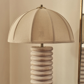 Odette - White Washed Wood Dome Shade Table Lamp