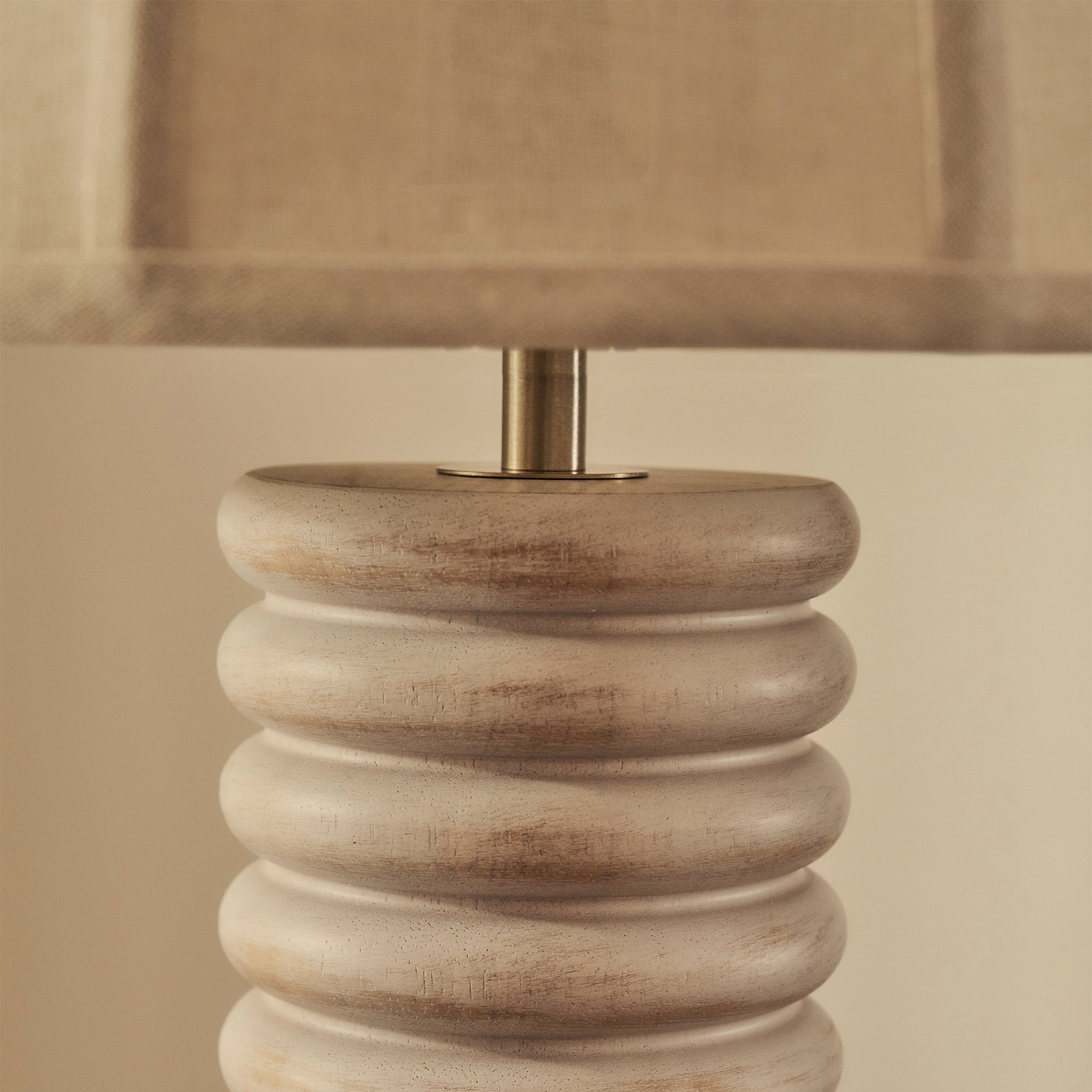 Odette - White Washed Wood Dome Shade Table Lamp