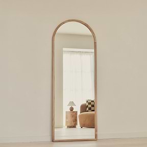 Arden - Light Wood Full Length Arched Wooden Mirror 160cm x 60cm