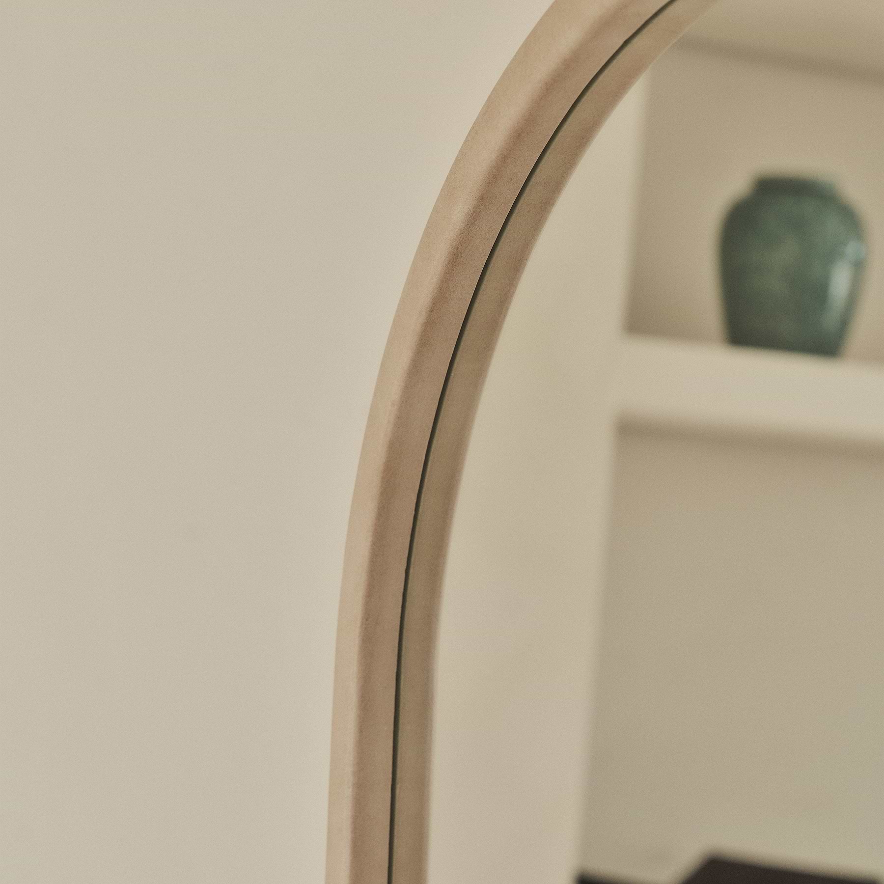 Arden - Concrete Full Length Arched Wooden Mirror 160cm x 60cm
