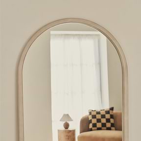 Arden - Concrete Full Length Arched Wooden Mirror 160cm x 60cm