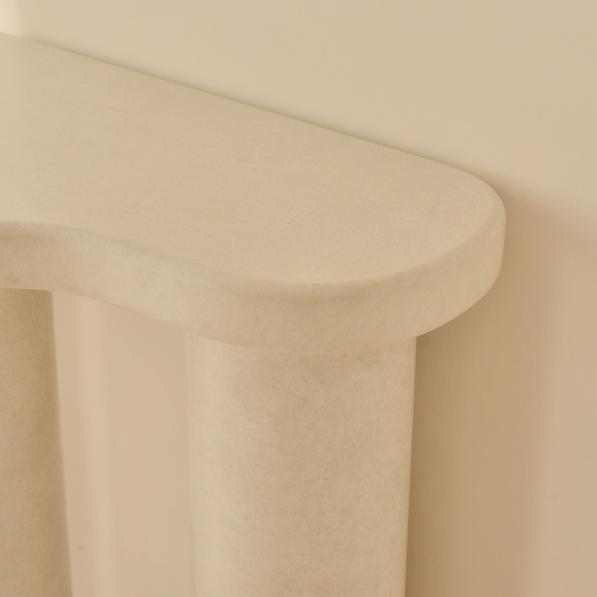 Savanna - Large Concrete Curved Wooden Console Table