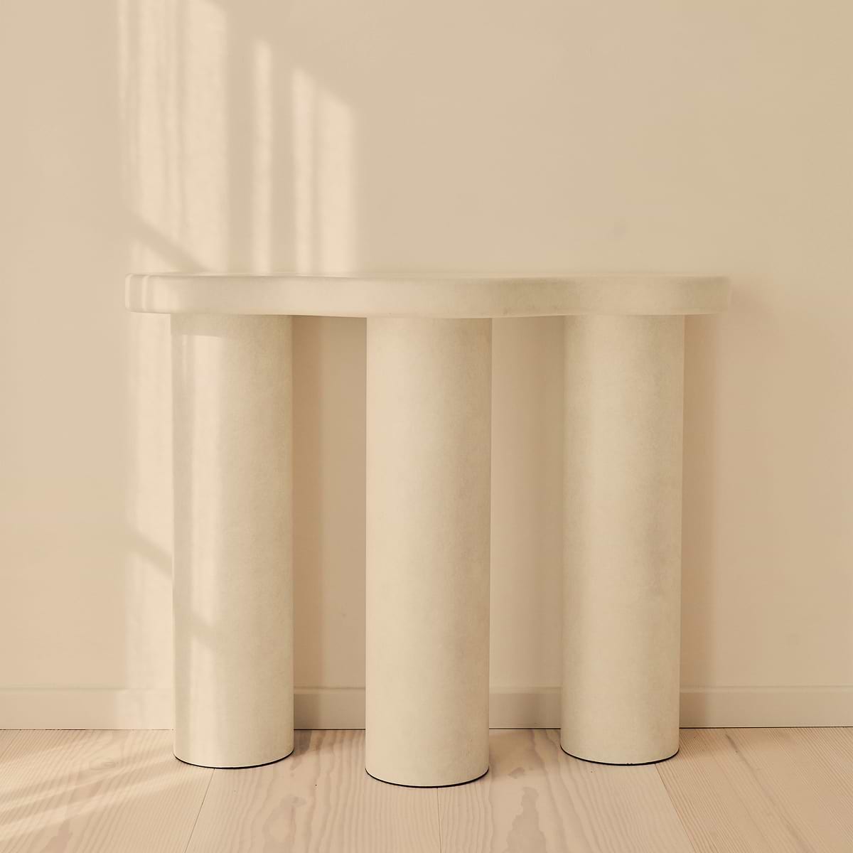 Savanna - Large Concrete Curved Wooden Console Table