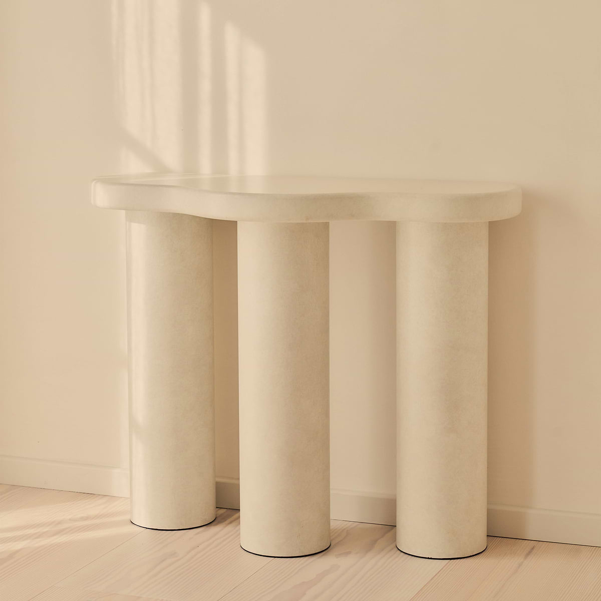 Savanna - Large Concrete Curved Wooden Console Table