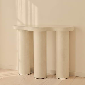 Savanna - Large Concrete Curved Wooden Console Table