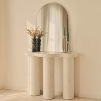 Savanna - Large Concrete Curved Wooden Console Table