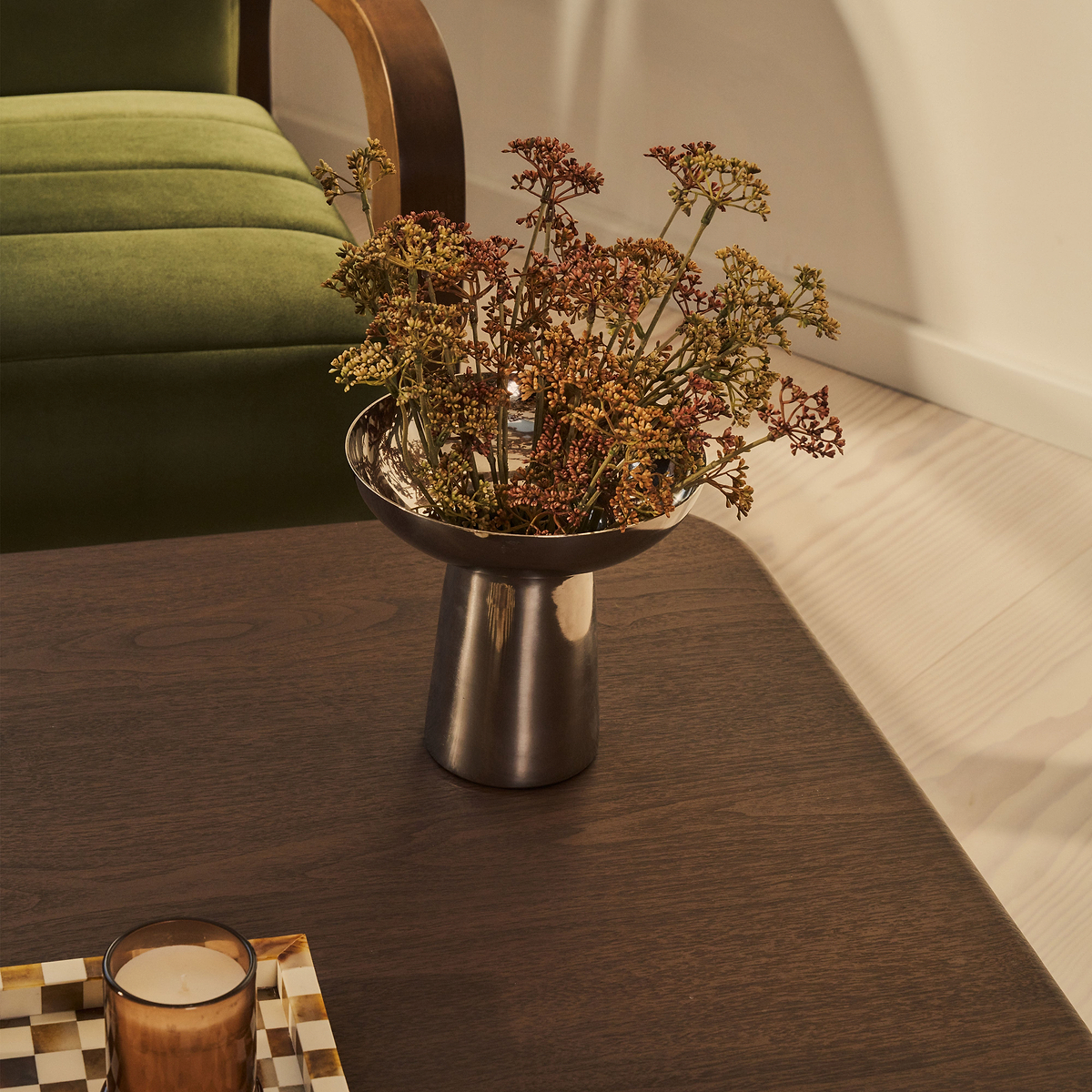 Alina - Dark Wood Square Large Wooden Coffee Table