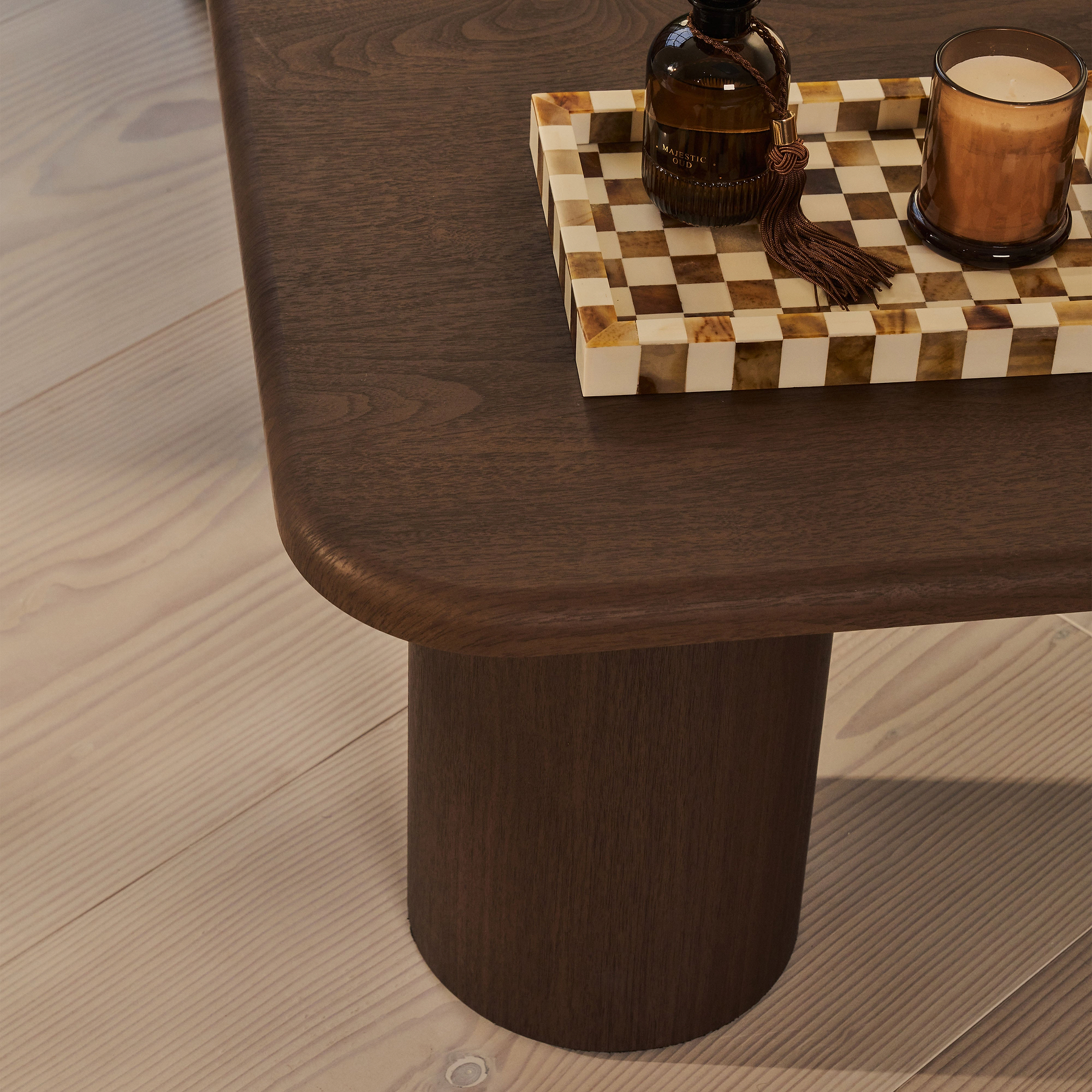 Alina - Dark Wood Square Large Wooden Coffee Table