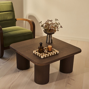 Alina - Dark Wood Square Large Wooden Coffee Table